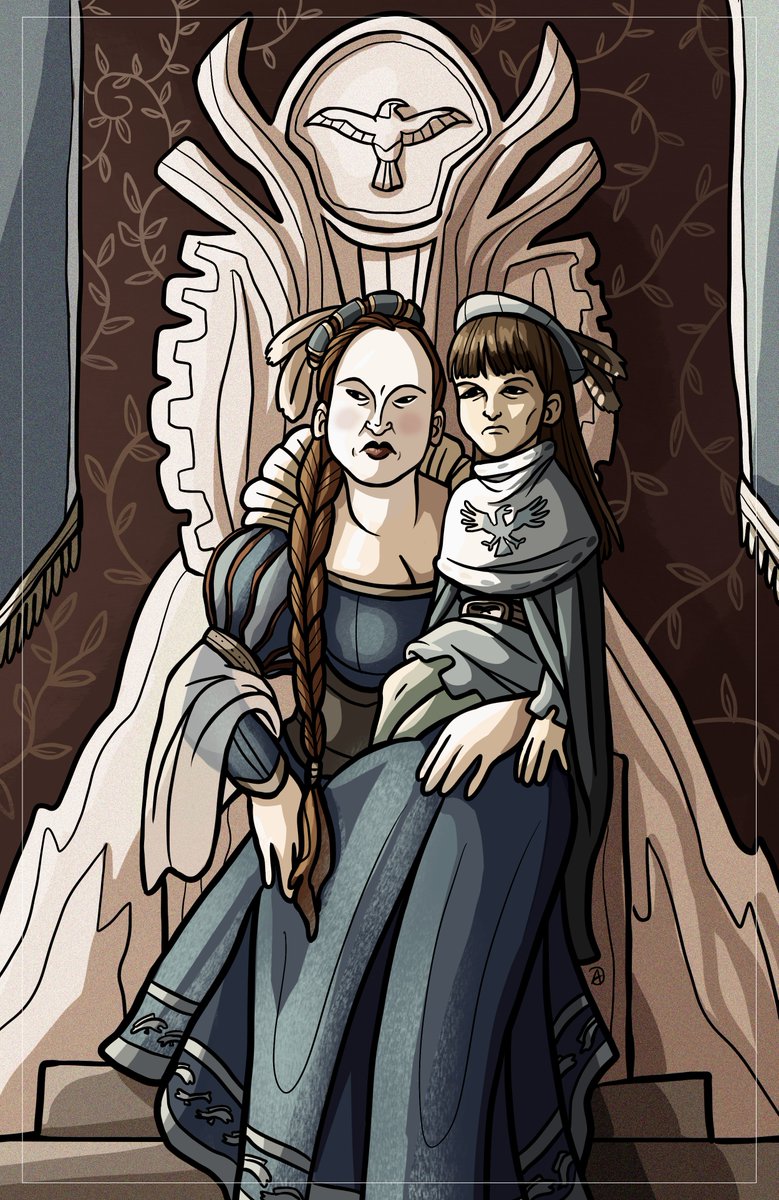 amueliart's tweet photo. Lysa Arryn and Sweetrobin
#ASOIAF https://t.co/mj3VP0gR4N