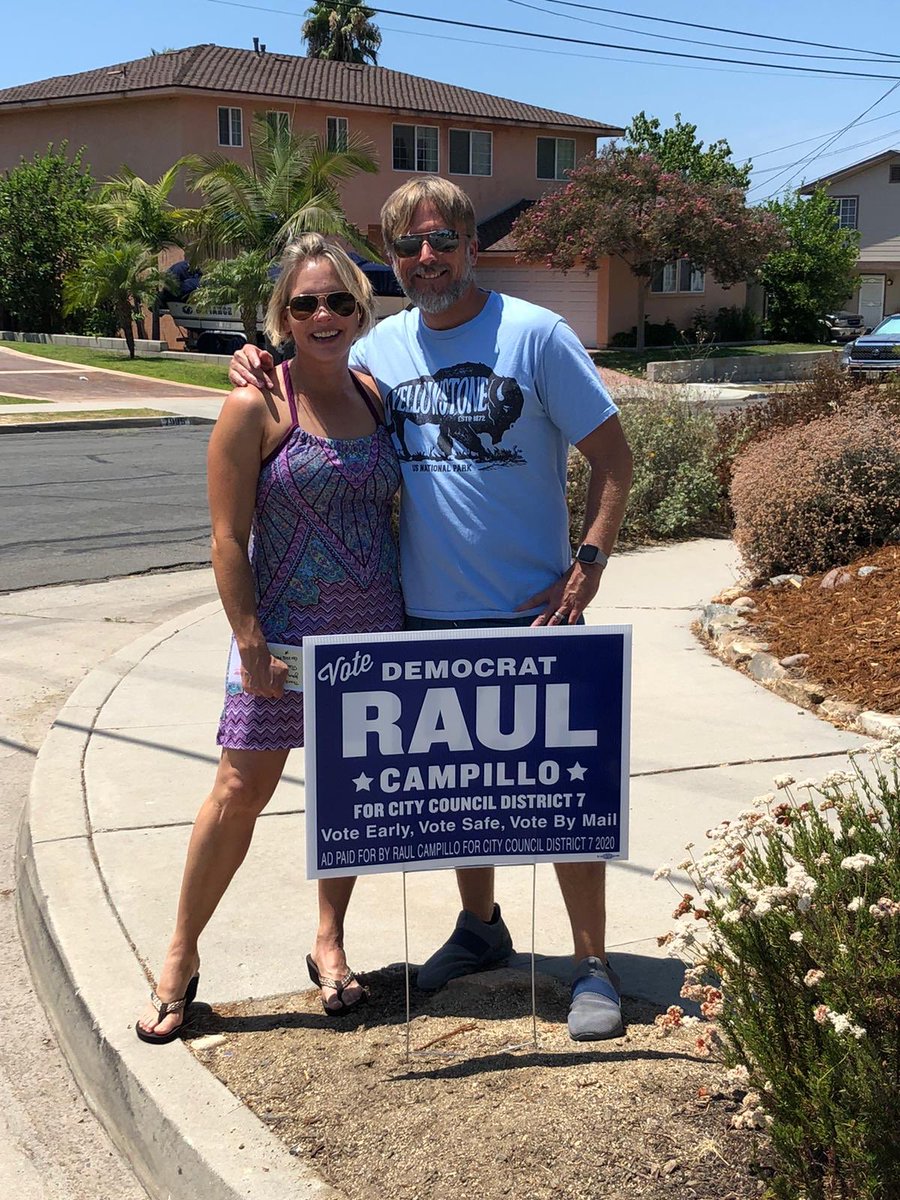RunWithRaul's tweet photo. Signs are going up all over D7! DM me if you want one. And remember to vote early, vote safe, vote by mail. No one should have to risk their health to participate in democracy. #RunWithRaul #SanDiego https://t.co/DBv4UqolW2