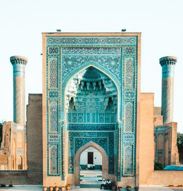 TURQUOISE: Hardly do we cross the border into Uzbekistan, and we’re already stunned by the brilliant light of Samarkand and Bukhara. These are cities that never died, and their vibrant colours proudly proclaim a noble and rich history.