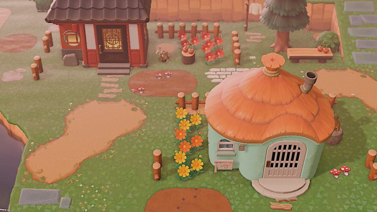 bugyard's tweet photo. almost done with the first level of my neighborhood i know it’s ugly Hey😄 #acnh #animalcrossing https://t.co/HmVf3MR1J2