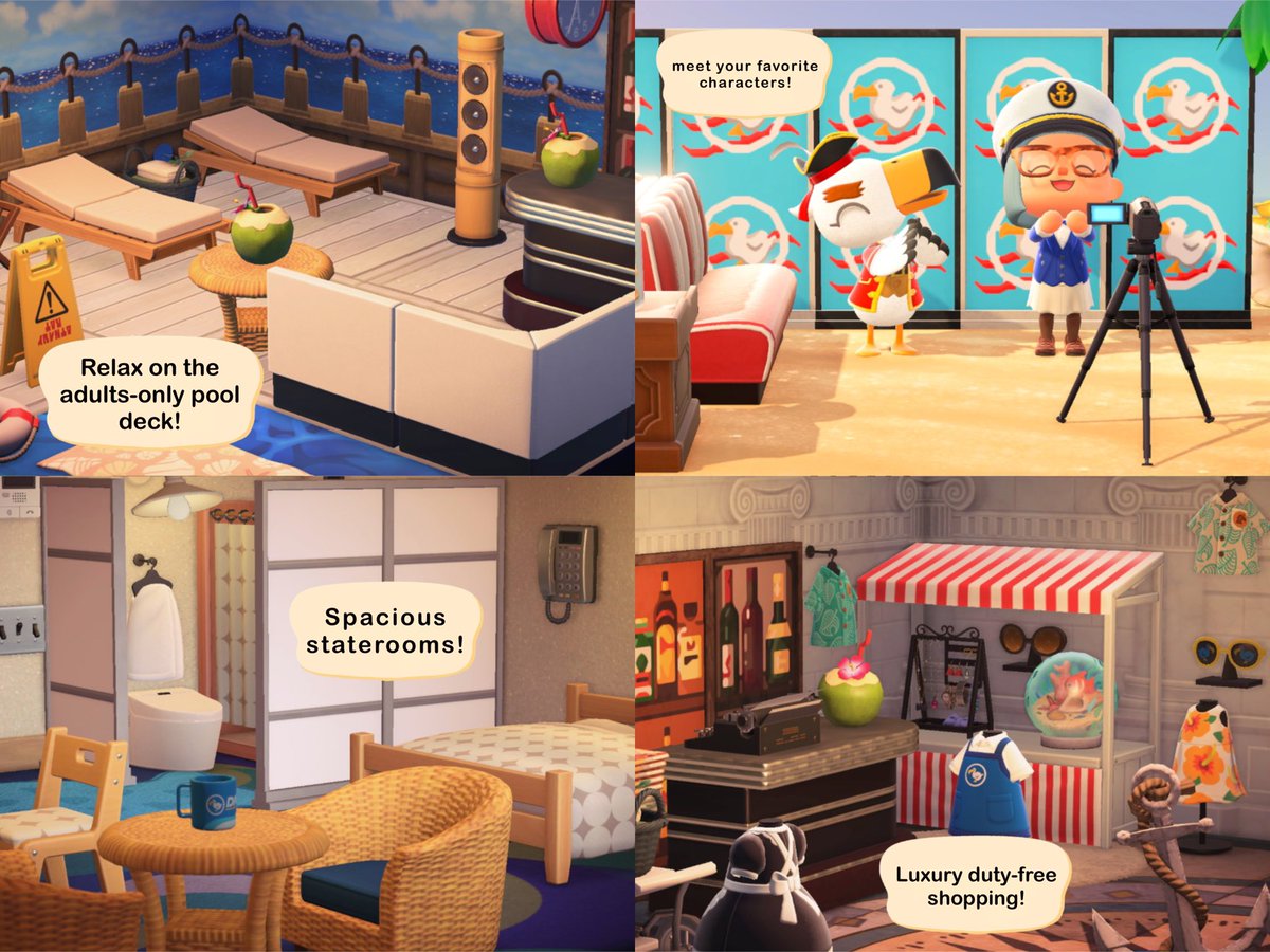 blondsicle's tweet photo. Finally uploaded my dream ft. a Dodo Cruise Line ship (house)! 🌊 Had to make a cutesy travel brochure to go with it! 😬 #AnimalCrossingNewHorizions #AnimalCrossing https://t.co/ZMDJ4bF1ZN