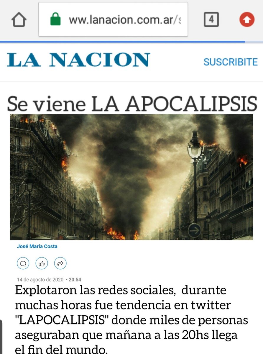 noticias_sol's tweet photo. TODOS ESTÁN REVOLUCIONADOS POR LA NOTICIA DE LAPOCALIPSIS https://t.co/86ruV43Jhr