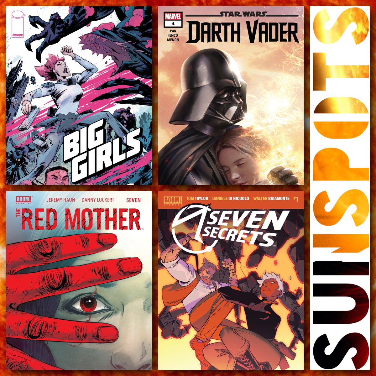 SunspotsComics's tweet photo. 🤓My 4 NEW Comic Book Recommendations! #biggirls #giants #darthvader #starwars #jedi #ncbd #redmother #horror #monsters #fun #new #puzzles #sevensecrets #comicbooks #lcbs #comicbookrecommendations #scifi 👕@popuptee https://t.co/rHSWZ7GgtR PROMO CODE -SUNSPOTSCOMICS- GET 25% OFF! https://t.co/2ylqnLvowT