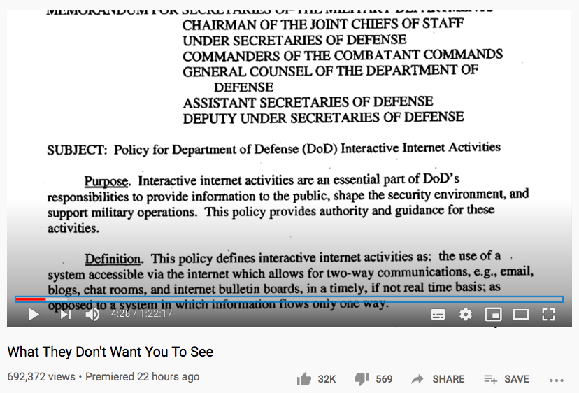 (I'm adding a lot of screenshots now because I'm going to discuss the implications of what's written in the documents shown and not just what's stated in the voiceovers.)Bergy worked on Dynology's DoD contract for "Interactive Internet Activities." Don't be fooled by the name