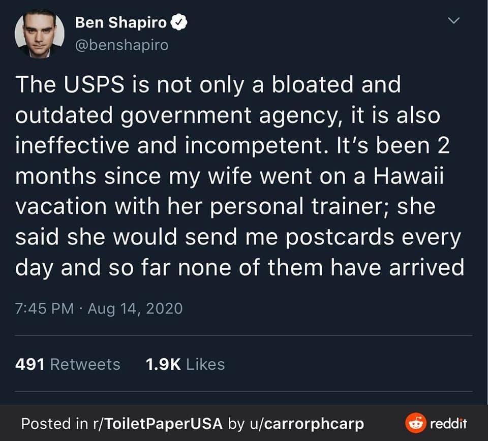 BigfnHec's tweet photo. @benshapiro hope she’s having a good time getting personally trained and that one day you get those postcards #wap https://t.co/zsjKacPdQZ