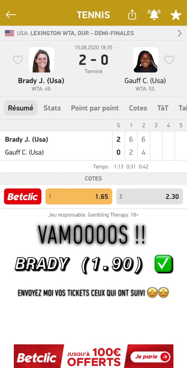 ls_pronoss's tweet photo. ENCORE UN PERFECT AUJOURD’HUI !! 🤩 - Tout se passe sur snap l’équipe ! 👻off_lspronos 

-Brady (1.90) ✅
-BTTS City/Lyon + Brooks 20pts (3.57) ✅
#TeamParieur

(Dillon ns aura fait suer @StefanosBetting 😭🙏🏼) https://t.co/P4WYXmBYlf
