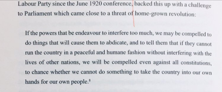 Lenin got what he wanted. British labour leaders threatened outright revolution at home. “(We) will cause them to abdicate (and) take the country into our own hands for our own people” 3/