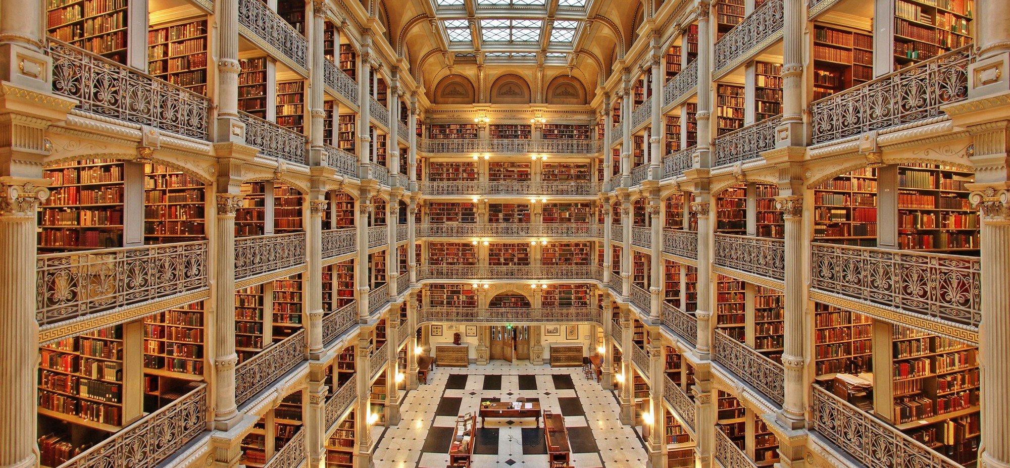George Peabody Library, Johns Hopkins University, Baltimore, US. 