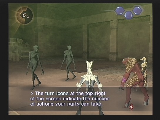 On retrouve toujours le système de Press Turn Battle, et il va falloir jongler entre les différents "mantras" pour acquérir les différentes compétences du jeu. une sorte de sphérier linéaire pas en forme de sphère. (Le 2 adopte une grille hexagonale)