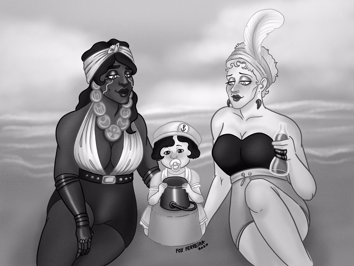 Hopeless_Fox's tweet photo. ⭐️ Avpol week - family, genderbender, summer ⭐️ 

I’m once again showing to you my lovely girls from my 1920 AU feat baby Shizuka (in this au she’s been adopted by the girls since Josephine and Caesarina are a little too old) 

#avpolweek2020 #avpolweek #avpol https://t.co/EZtx0i2AQy