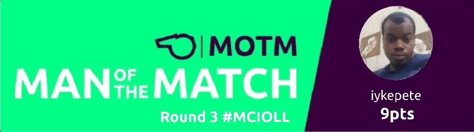 ReFSocialapp's tweet photo. Congrats! #iykepeteπ
#RPL #MotM (Man of the Match); scored 9pts in #MCIOLL match. ππΎππΎ
#ReFPredictorLeague
the premier league for the fans
https://t.co/BVGB6rklJG https://t.co/6K4tHE67BB