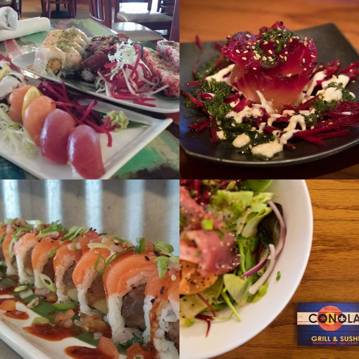 ConolaGrill's tweet photo. Hungry for some Fresh Sushi, Conola Grill &amp; Sushi is where it's at.
We order our fish in daily to give you the freshest catch around and we put love into each Sushi roll &amp; Dish we make. #onlyatconola #conolagrillsushi
Conola Grill &amp; Sushi  619 Pink Street Metairie LA 504-837-0055 https://t.co/qwCVMHmBlT