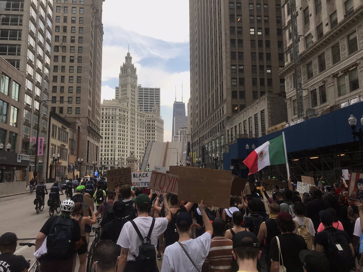 Nearing the raised bridge on Michigan