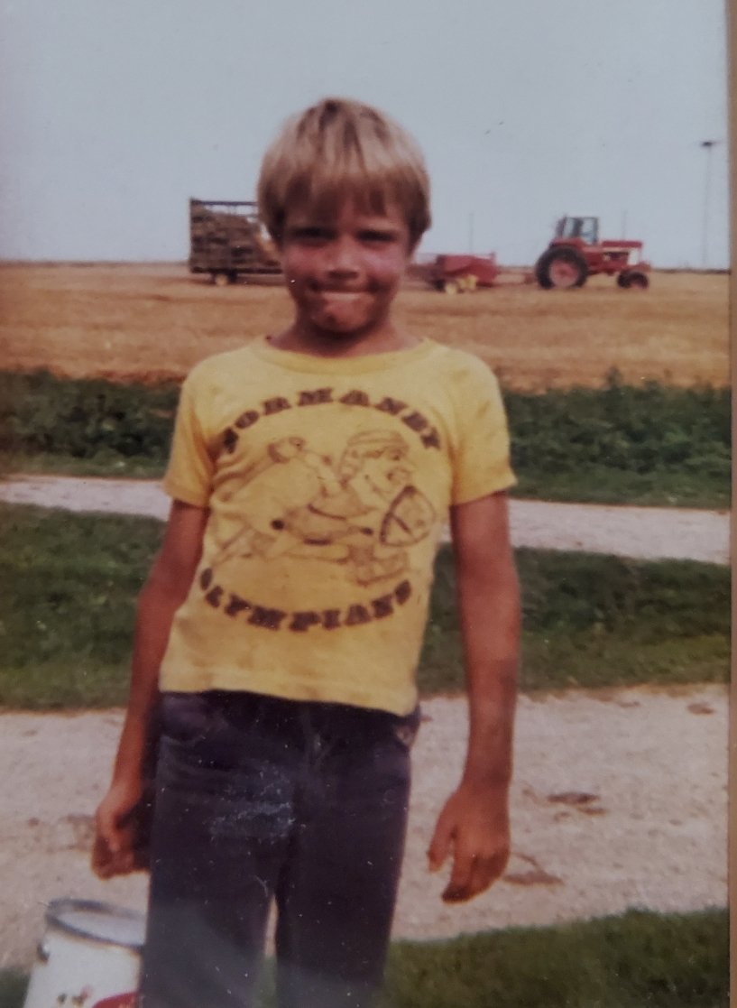 Our #farmers are working hard to feed your family. Remember our food doesn't grow @ the grocery store so please give farmers time &amp; space and drive with caution as they move equipment from farm to farm. Here is a little throw back of yours truly during our harvest in August 1979.