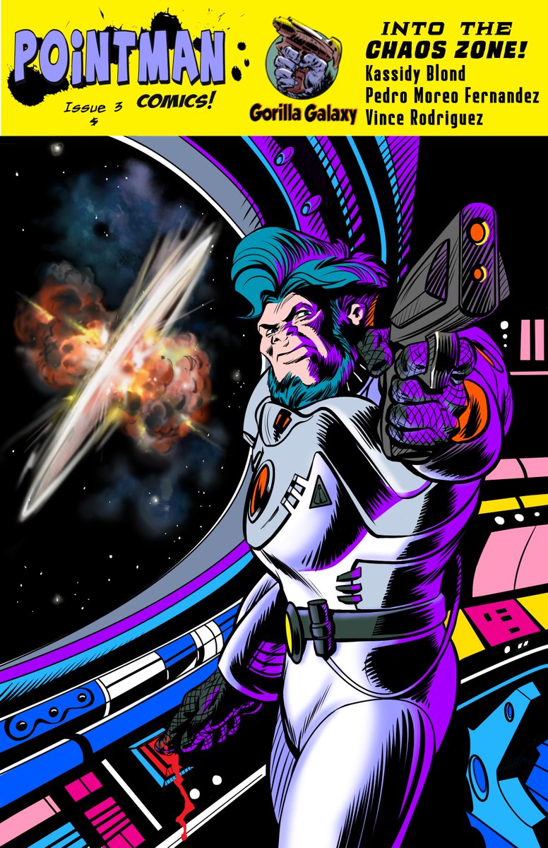 Current Comic in production for Pointman  #Comics! #GorillaGalaxy: Into the Chaos Zone!  #Raypunk  #Sciencefiction  #Spaceopera  #adventure  #pulp created and written by Kassidy Blond Art by  @moreo_pedroCover by Vince Rodriguez https://indyplanet.com/?s=Pointman+Comics%21+Issue+1