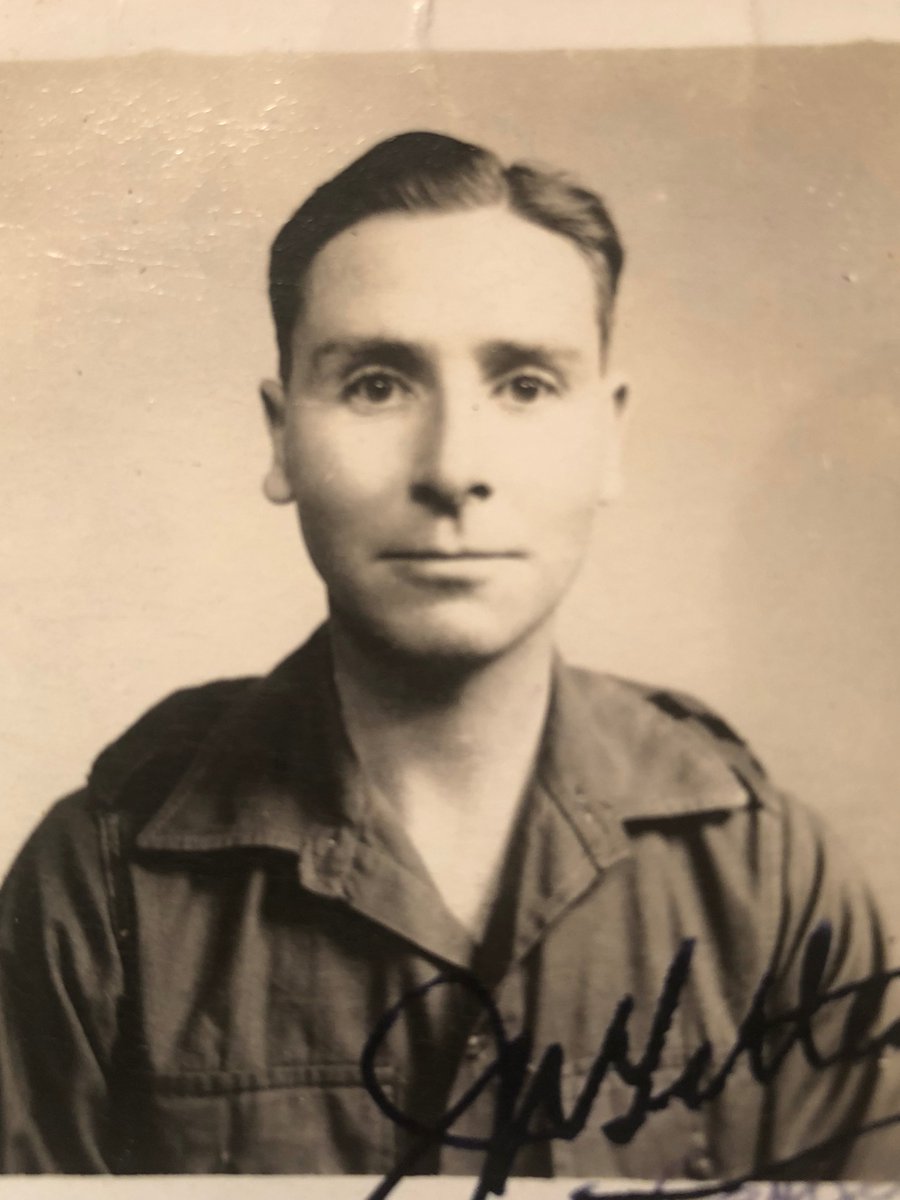 9. Finally I wanted to share two pictures with you of CDA Greenwood or "David' to those who loved him. The first is of him in 1941 shortly before he went to war. The second is on his ID card four months after POW release. He was lucky. We are luckier.  #VJDay75