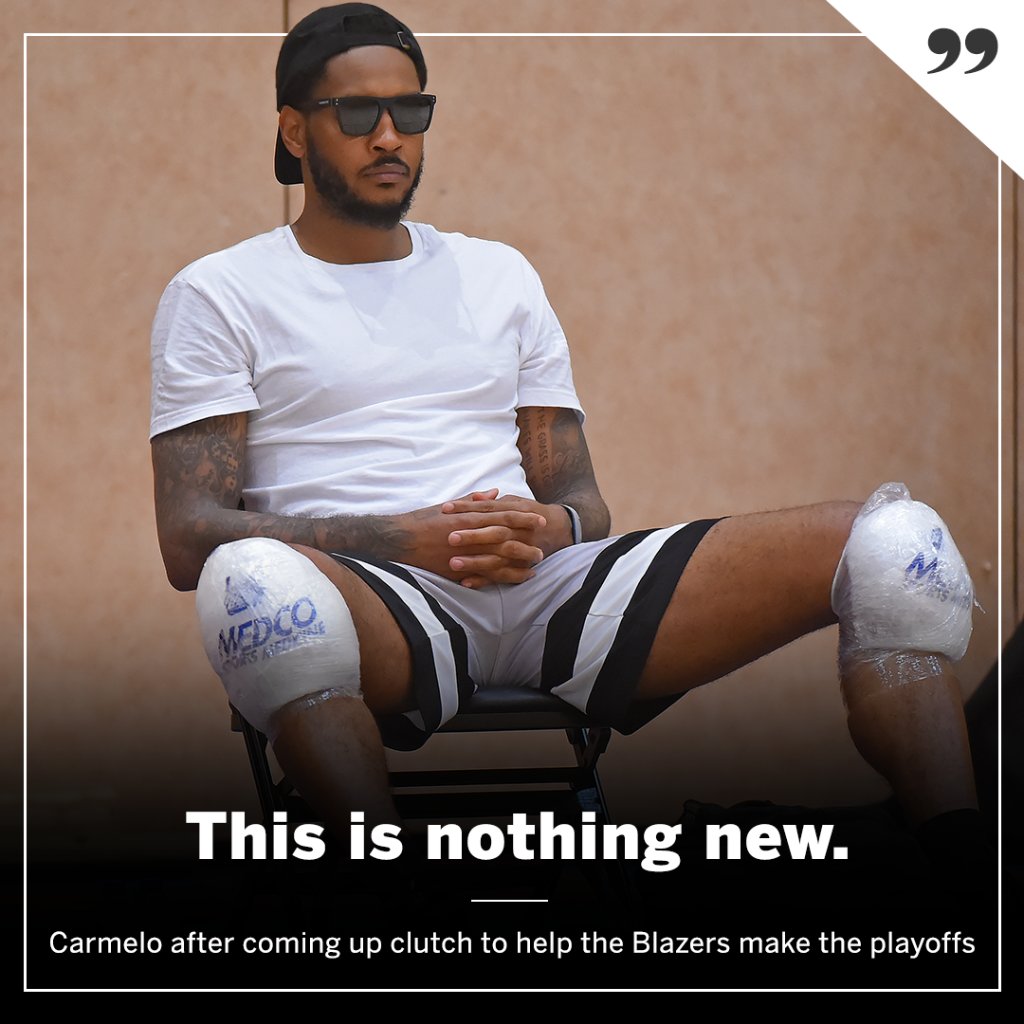 SportsCenter's tweet photo. Melo talking that talk 💯 https://t.co/FHQXdnF4oM
