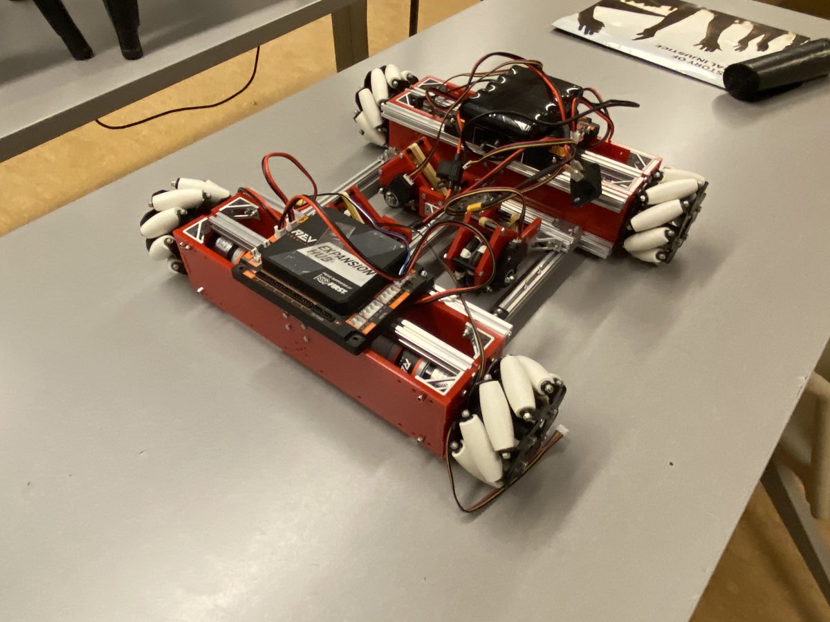 agrill's tweet image. A graduating student dropped this off recently. Odometers mounted for future teams to learn programming “pure pursuit” pathfinding. This was built during the pandemic. I’m so proud he cared enough to keep building even though he couldn’t attend #FTC worlds. @BrowningSchool