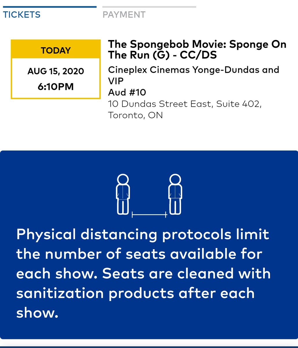 The 6 p.m. Spongebob showing at Yonge and Dundas had sold six tickets right before showtime, representing about 13% of available seats.
