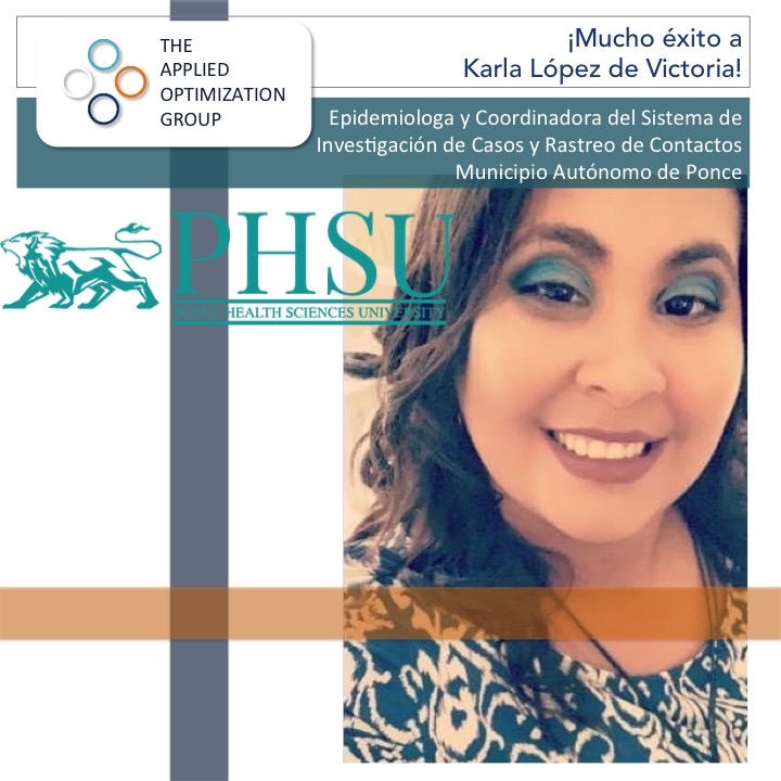 AppliedOptUPRM's tweet image. All the best to Karla M. López de Victoria in her new position!!! #IsazaResearch #PHSUAchievers #AOGAchievers