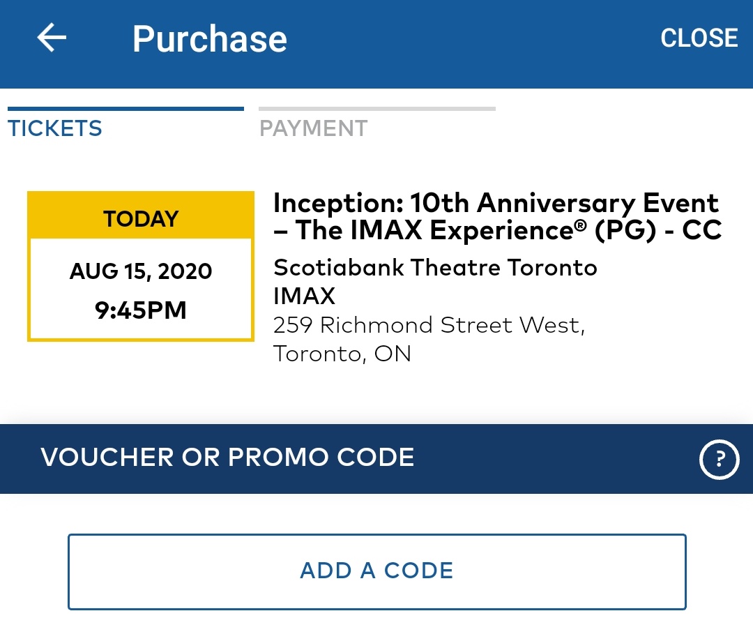 Christopher Nolan might find a silver lining for his new film Tenet. A re-release of Inception is drawing moviegoers with its $5 Imax tickets, effectively selling out at 9:45. The downside? See those unsold blue seats? Cineplex can't sell them because of distancing measures.
