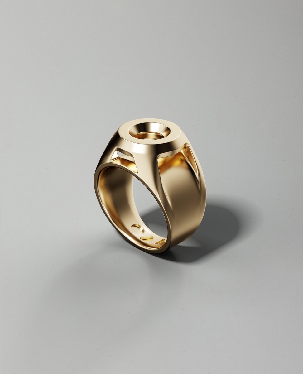 polyfaction's tweet image. A solid circular statement, the tapered shape halo sits nice and high as a #signet ring should.  Find all three shapes online.⁠
.⁠
Order at polyfaction.com