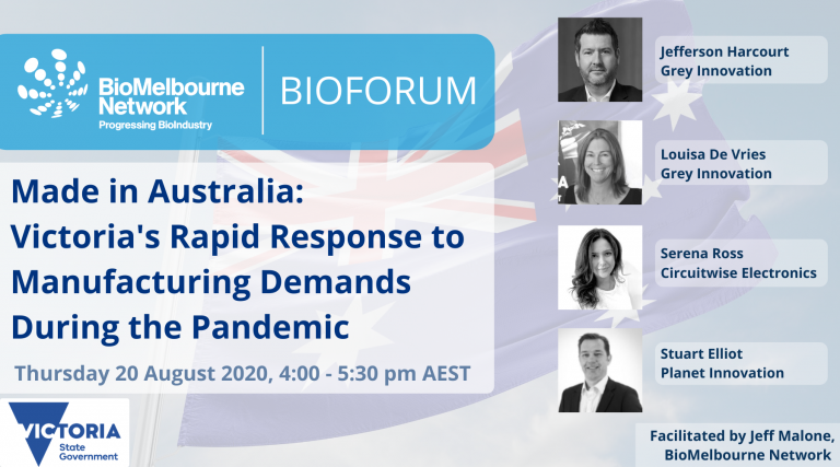 Curious about how Victoria has met demand for emergency ventilators during the pandemic? Interested in the advanced manufacturing sector? Join @biomelb for a #BioForum this Thursday 20 August with <a href="/InnovationGrey/">Grey Innovation</a>, Circuitwise &amp; <a href="/planetinnovate/">Planet Innovation</a>! Register: bit.ly/2DDe6Vw