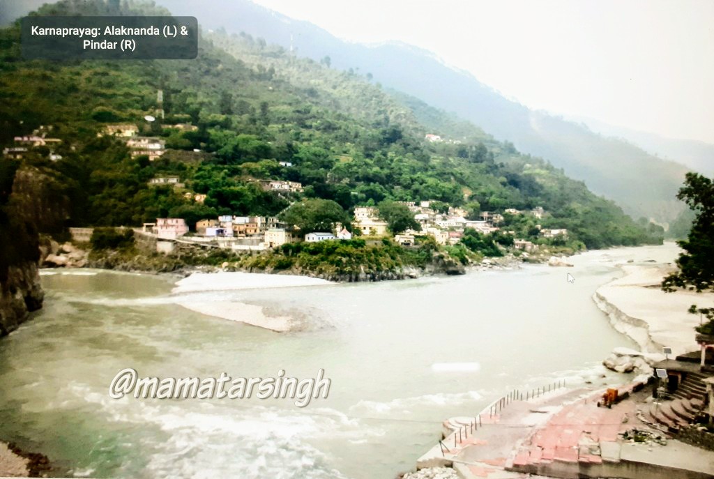 3. Karnaprayag: Here Alaknanda joins River Pindar originating from Pindar Glacier from the Nanda Devi mountain range. As per Mahabharata, Karna practiced penance here & at this place his father, the Sun God, blessed him with indestructible gear, namely kavacha & kundala5/n