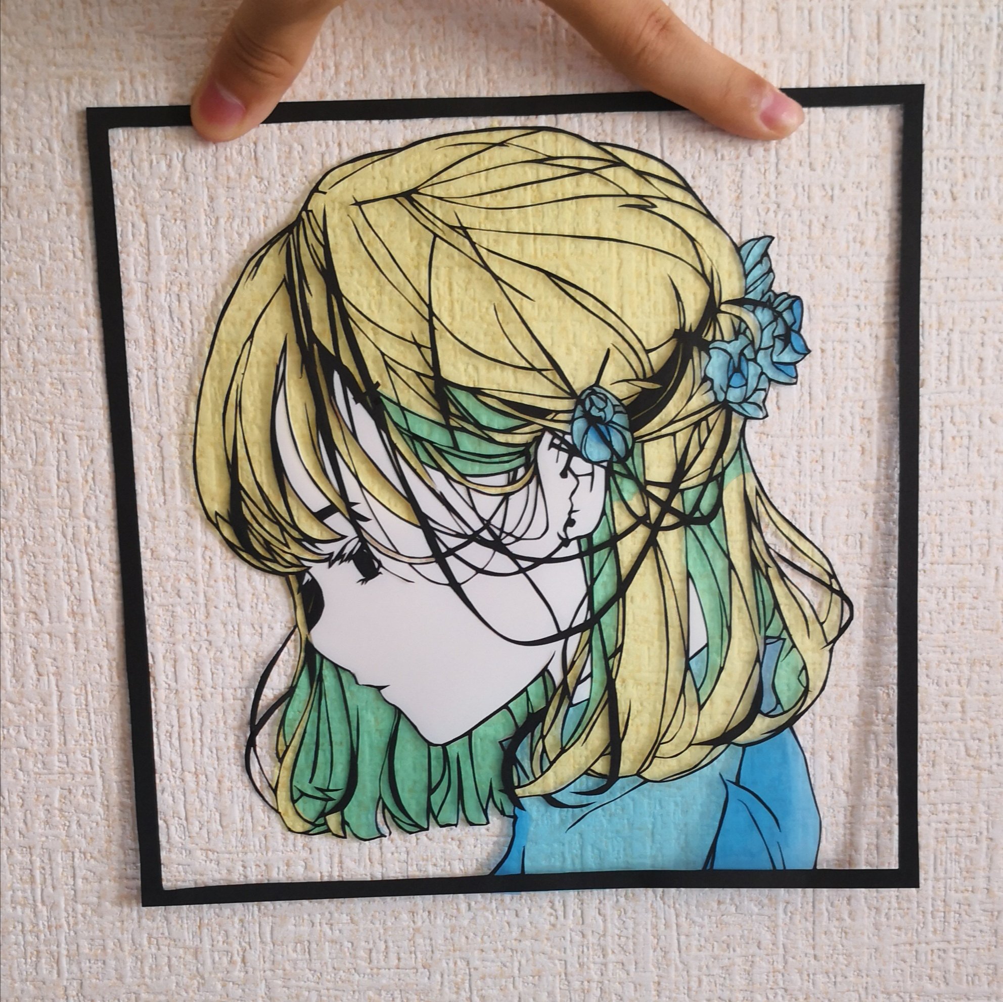 Twitter 上的 はまち 背景で雰囲気が変わる女の子 切り絵 T Co Yh1xqtftnk Twitter