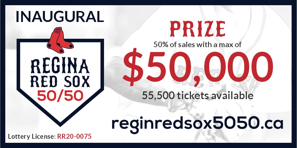ReginaRedSox's tweet photo. To keep our ball club relevant now and into the future, we are undertaking our inaugural 50/50 fundraiser.

The Regina Red Sox 50/50 raffle is an online fundraiser with all tickets being sold at the following link: https://t.co/9WqWmtJvmX or call 306-529-8509 https://t.co/DZqgMPjss9