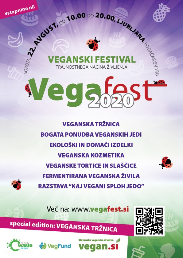 VEGAFEST 2020

SFY are proud to partner with Vegafest 2020 in Ljubljana, next weekend August 22.

What is it?-the largest Slovenian festival of veganism and sustainable way of life.  
More information about the festival can be found at vegafest.si

#vegafest