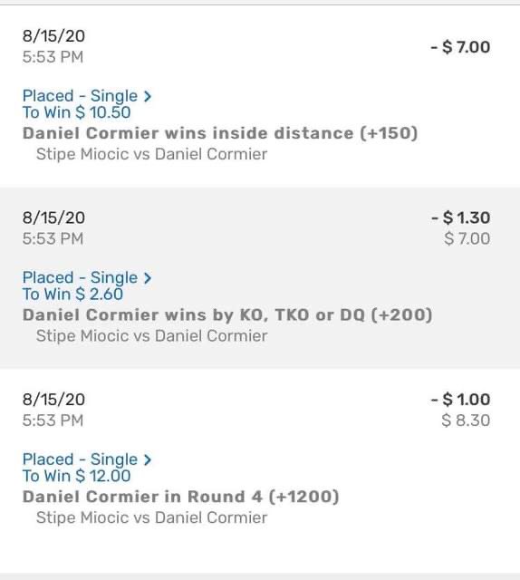 sacknbucks's tweet photo. Personal bets not official picks 🤷🏻‍♂️ #UFC252 #GamblingTwitter https://t.co/ZkgYChQb7S