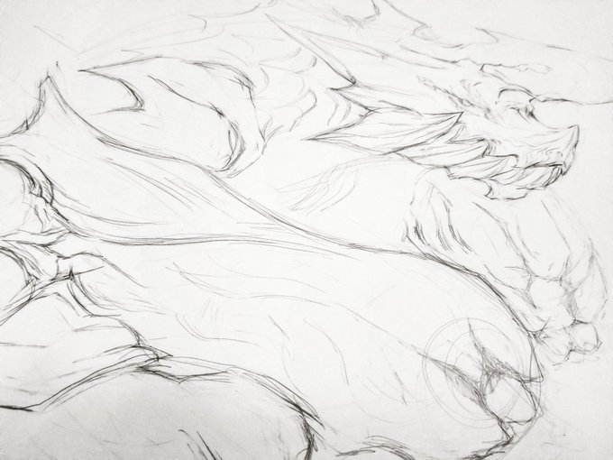 下書き✏️→ペン入れ?️→着彩? 