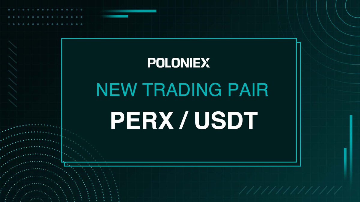 Poloniex's tweet photo. 🚀New trading pair alert🚀
PERX/USDT listed and enabled for full trading
Trade our #PeerEx market on #Poloniex today
👇
https://t.co/z3E0aTWoZh https://t.co/VvAu8ELeSE