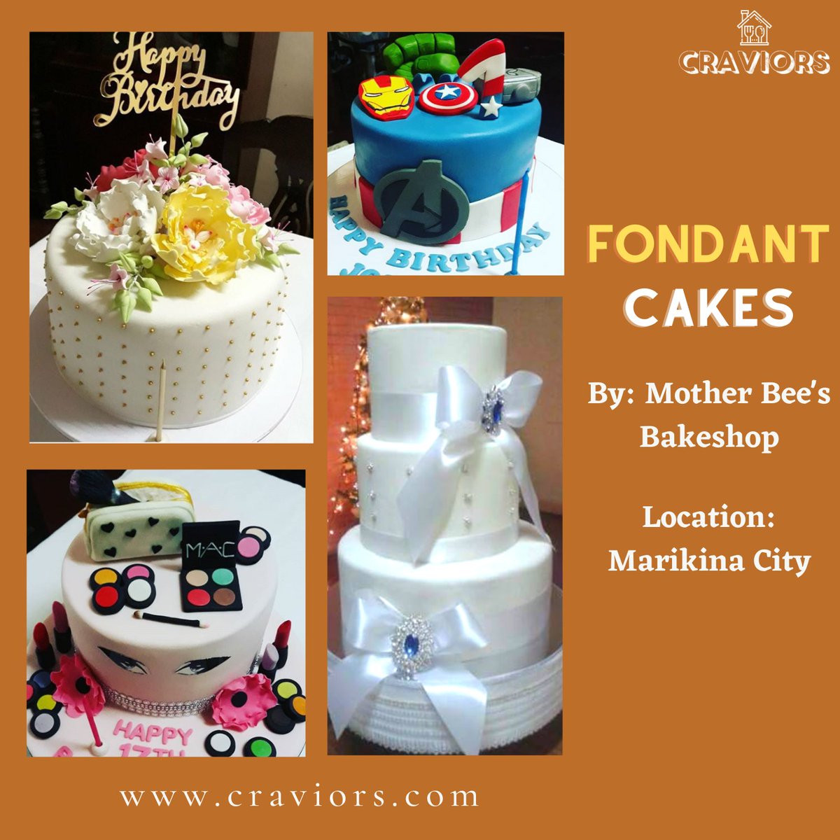 Craviorsph's tweet photo. Not just any cake will do when it comes to celebrating and making memories. It should be something so chic and pleasing to the eyes just like our home bakers' creations of Fondant Cakes. Show your appreciation by having not just a customized cake but Craviors' Fondant cake. 😉 https://t.co/461N7Rs1FH