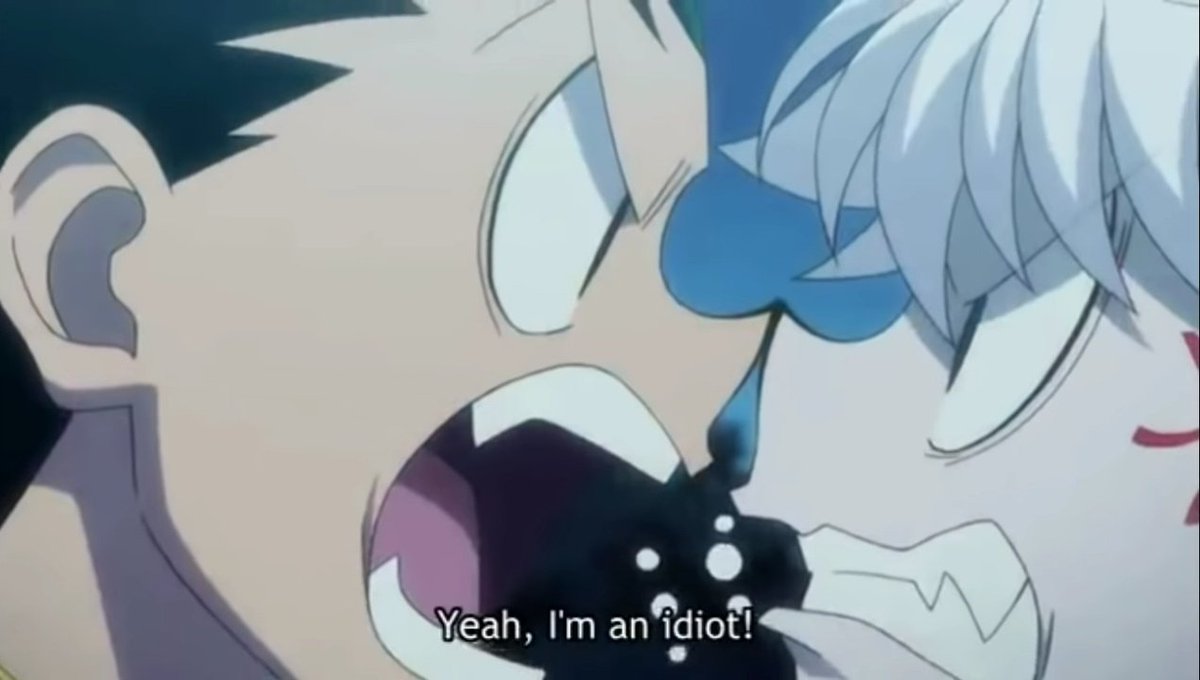 I love it when Killua calls Gon baka and he didn't even deny