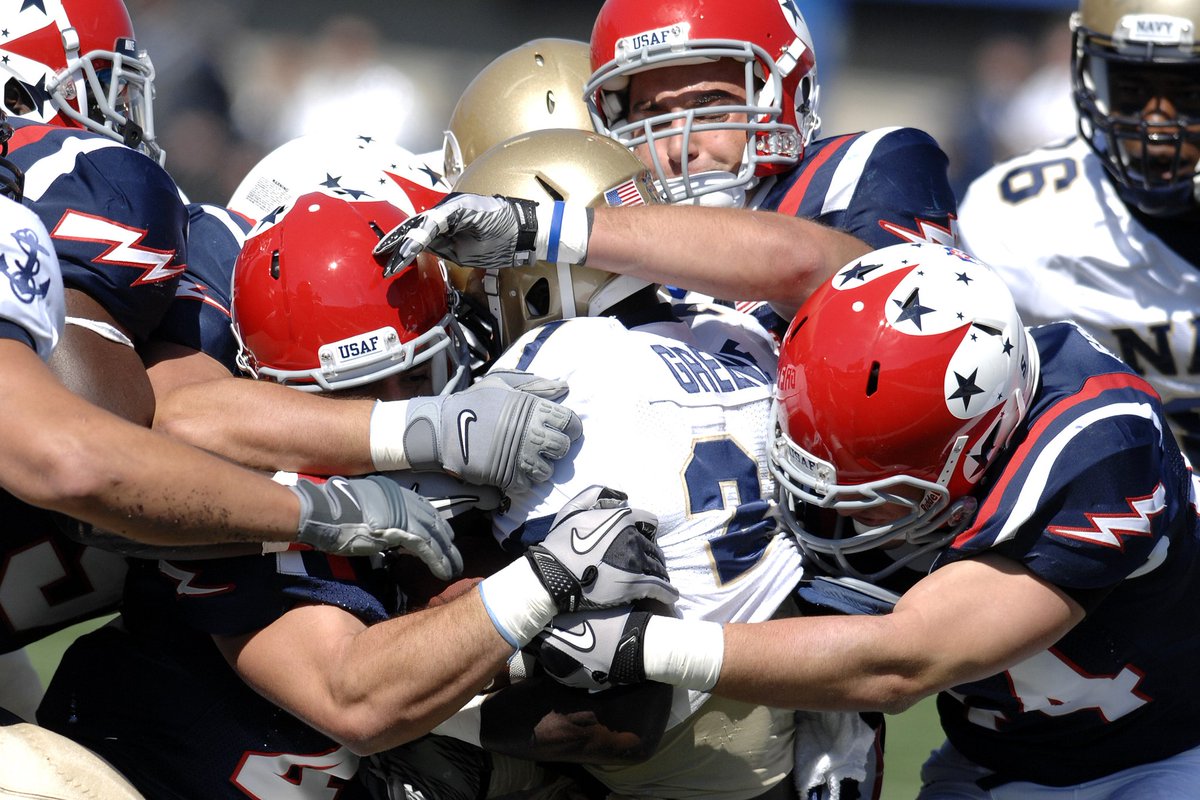 First up,  @AF_Football. The Thunderbird helmets. They defeated Navy 14-6 on Oct 2, 2010.
