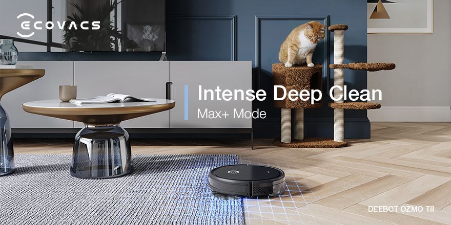 ecovacsrobotics's tweet photo. The suction power of Max+ Mode is near 2.5x the strength of standard mode, which is your go-to-mode when dealing with heavily soiled carpet!
#ECOVACS #DEEBOTU2PRO https://t.co/9btpSOKYh5