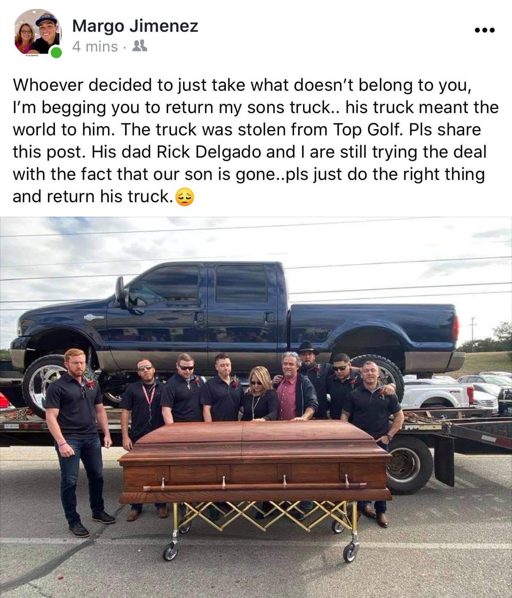celissa_11's tweet photo. pls share and be on the lookout

my late cousin, Ricky, truck was stolen in SA at top golf, this truck means more than anything to our family. 

this is the last thing we have Ricky. we are still learning to heal from losing him..please help us bring it home to his parents. https://t.co/UXrPxOTnT4