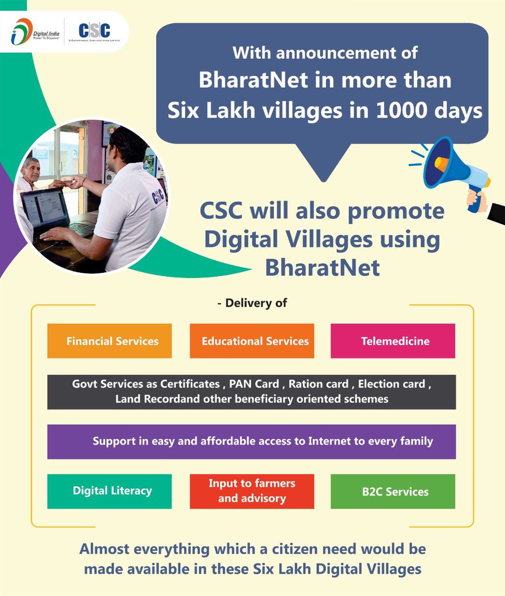 dintya15's tweet photo. CSC across the country to support in promoting a Digital India - every one has access to Internet and Govt services #CSCseGramSwaraj https://t.co/Vl41f30J4a