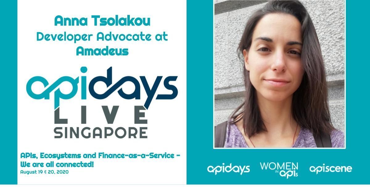 APIdaysGlobal's tweet image. Join us at #apidays LIVE Singapore and  hear from @AnnaTsolakou, Developer Advocate at @AmadeusITGroup, &quot;Why you need a Developer Relations team for your API&quot;.  Check more of the #ConnectedDevelopment track at bit.ly/2DRIRGP