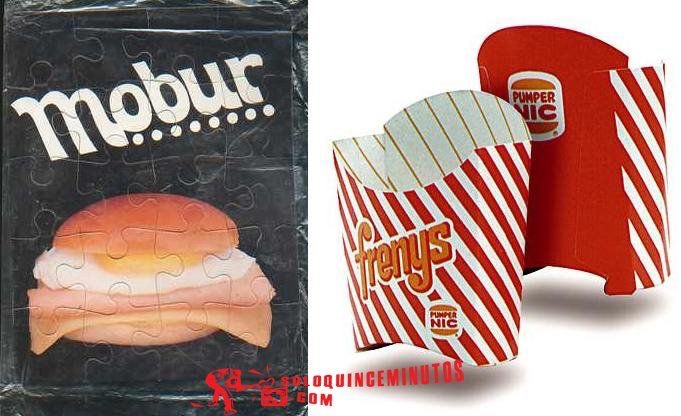 7) Pumper Nic's signature sandwich was the Mobur, a ham and cheese sandwich with a fried egg. One of their famous menu items was Dos por uno − two burgers for the price of one. French fries were called Frenys.