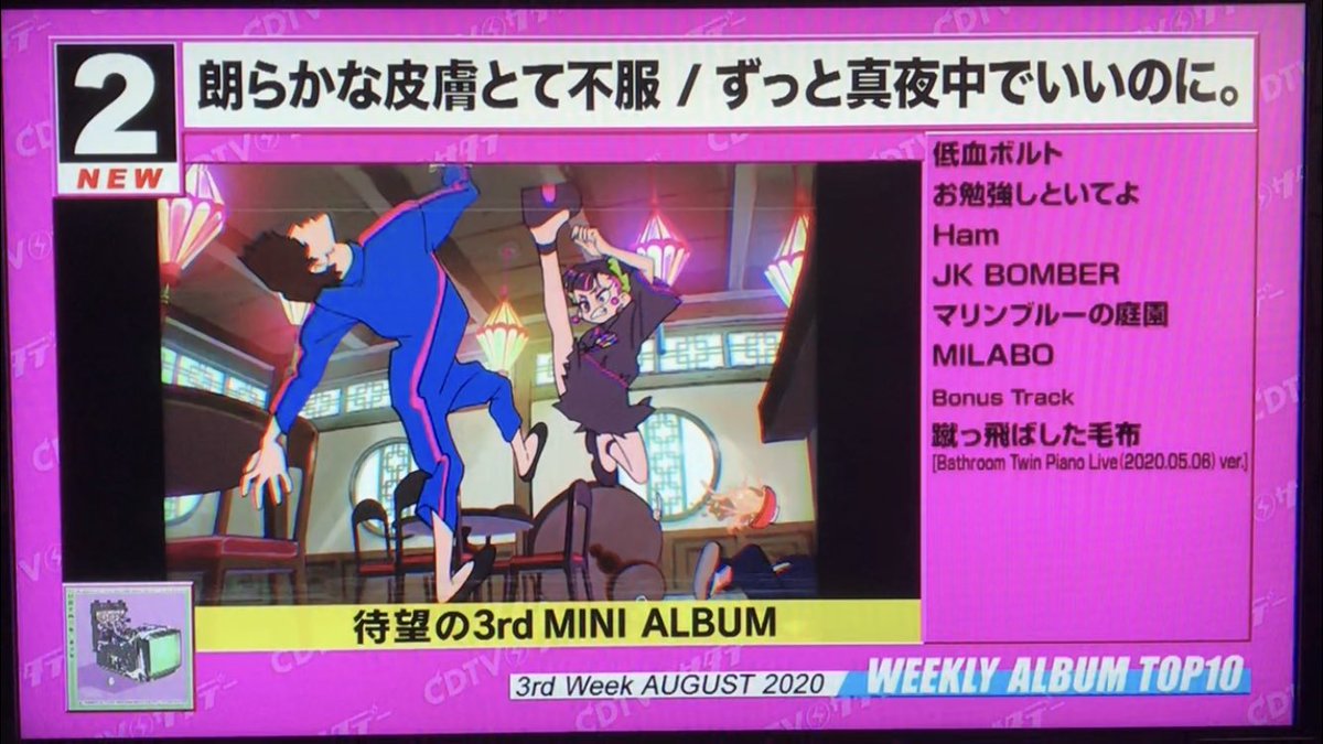 ケンジ Hanabushi 昨日のcdtvを見てたら ずとまよのアルバムがウィークリー2位でお勉強pvがちょっと流れてました 地上波全国区なので自分も嬉しかったです お勉強しといてよ ピギーワン