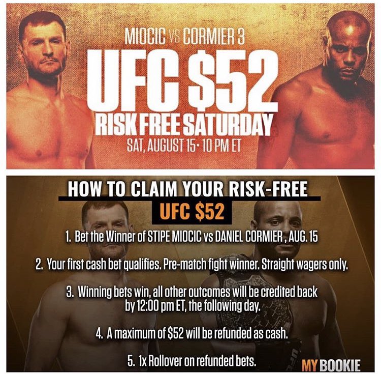 RISK FREE bet on the main event. Pick the winner, if you pick wrong <a href="/MyBookieMMA/">MyBookie MMA</a> will credit your account back the $.  Here is my link for the hookup- bit.ly/MYB-Magny #ufc252 #ufc