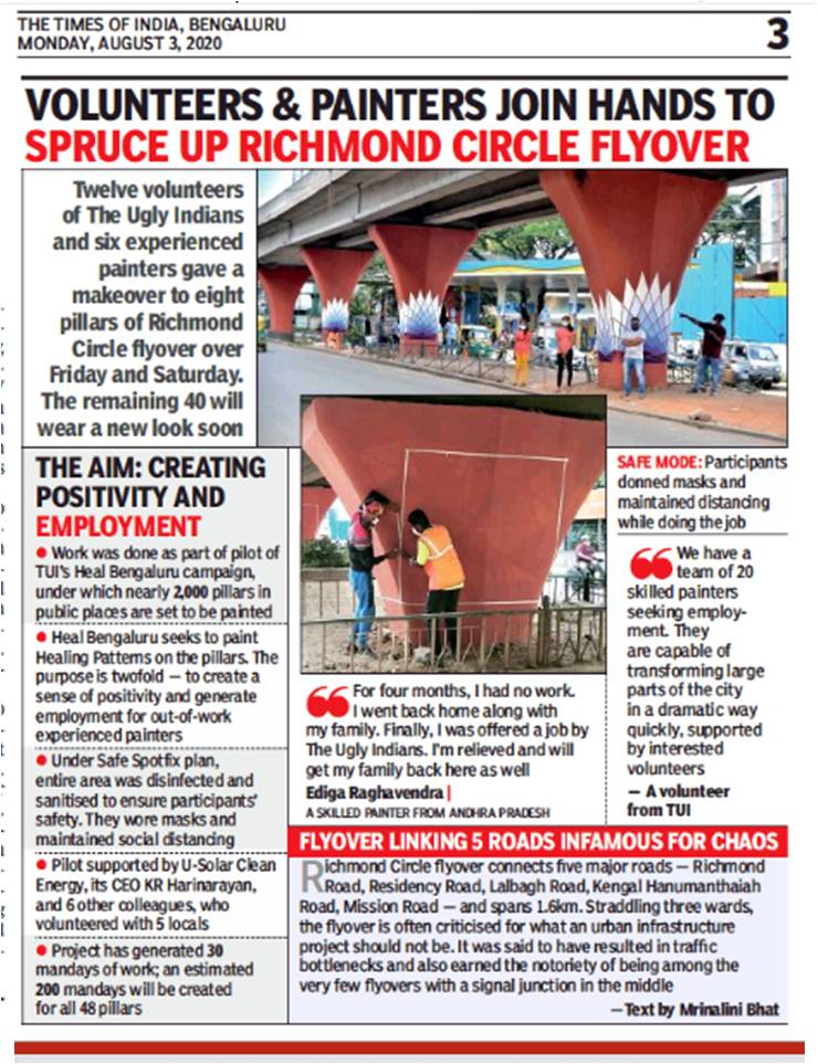 theuglyindian's tweet photo. #HealBengaluru campaign at #Hennur today!
The areas under Hennur Flyover, Bengaluru will get a #PillarPositive makeover today &amp; create dignified employment for a team of painters. Volunteers welcome for #Safespotfixing. 1030am onwards. @TOIBengaluru @BBMPCOMM @BBMPSWMSplComm https://t.co/aPTNKhQrSj