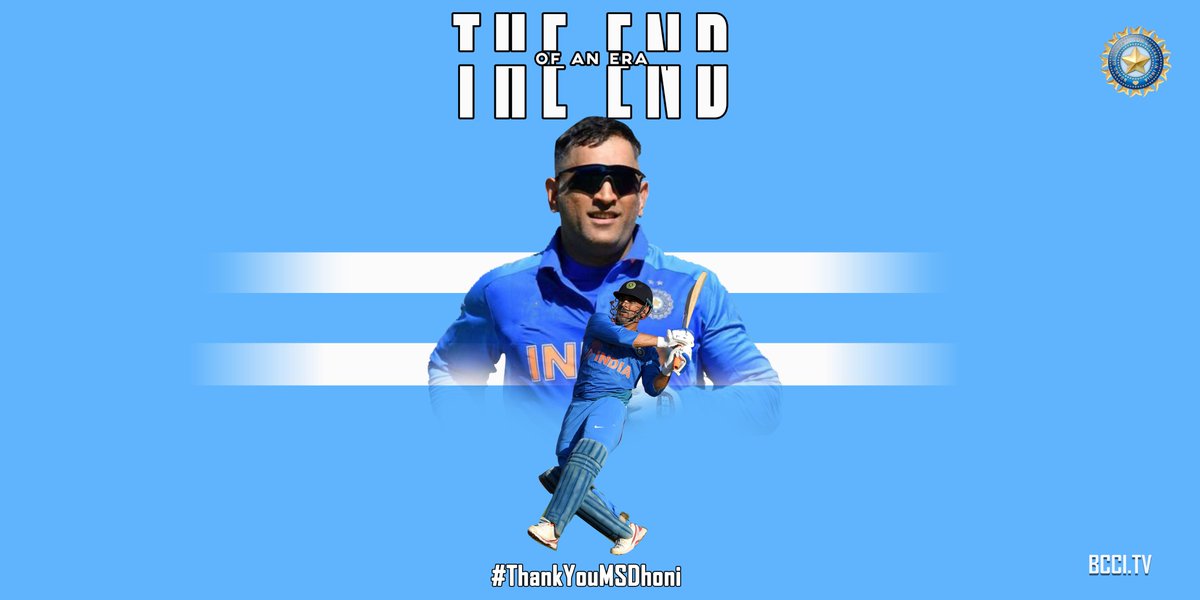 Captain. Legend. Inspiration.🌟

As former #TeamIndia captain @msdhoni retires from international cricket, we wish him the very best and thank him for the wonderful memories. 🇮🇳👏

#ThankYouMSDhoni 💙
