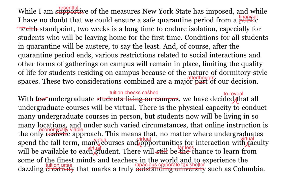 noah (@leonardcrohn) on Twitter photo Sometimes <a href="/Columbia/">Columbia University</a> president Lee Bollinger needs some help editing his emails, and I’m always happy to lend a hand ✏️🤓 sometimes it’s really hard to say what you really mean. 1/ Sometimes <a href="/Columbia/">Columbia University</a> president Lee Bollinger needs some help editing his emails, and I’m always happy to lend a hand ✏️🤓 sometimes it’s really hard to say what you really mean. 1/