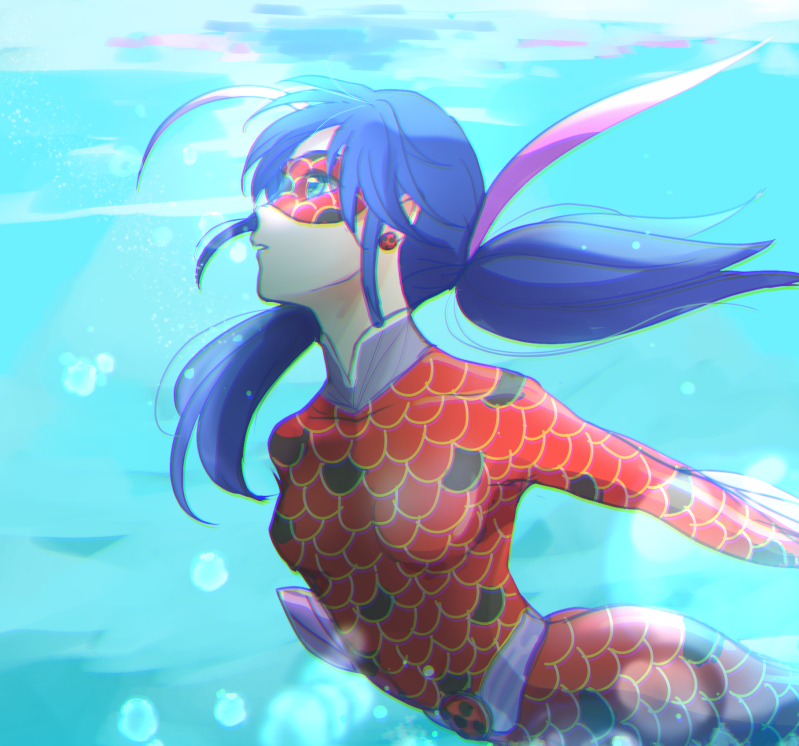 アクアバグちゃん試し描き🐞🐟✨