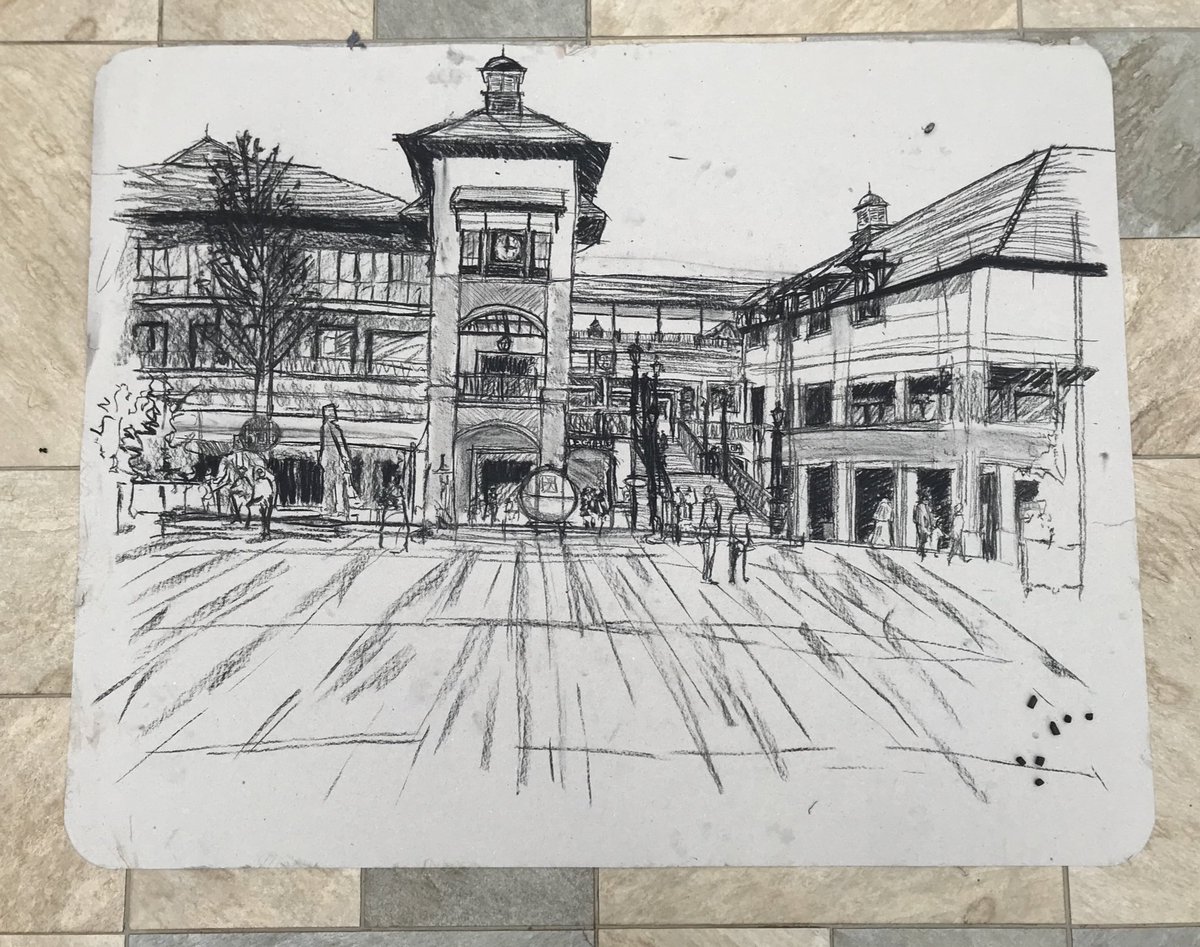 wangoalfred's tweet photo. Live sketching at The Hub. Charcoal on A0 straw board. https://t.co/7DwcseDNI8