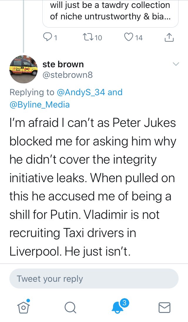 So yesterday someone suggested I should support Byline media in a tweet on my TL. I politely pointed out I couldn’t trust them based on my experience with Peter. 3/